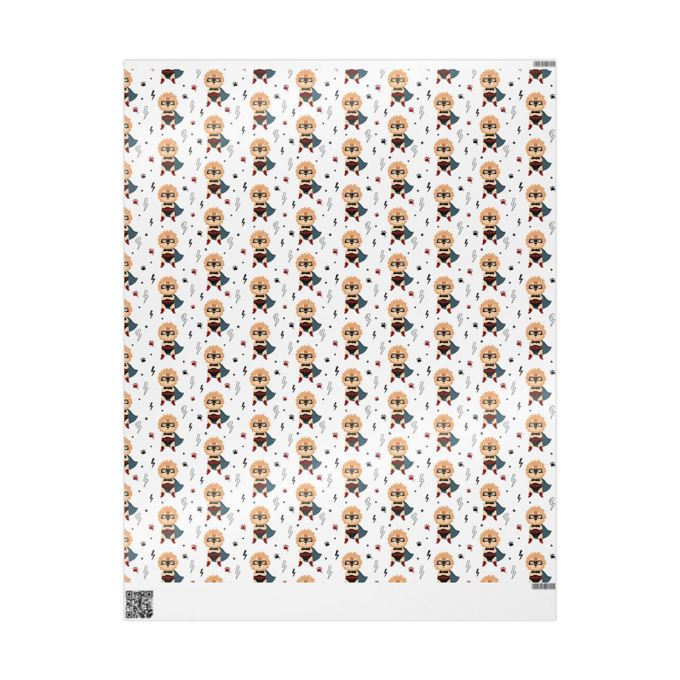 Thumbnail: Cute Superhero Dog Wrapping Paper Roll — Fun Pet-Themed Gift Wrap