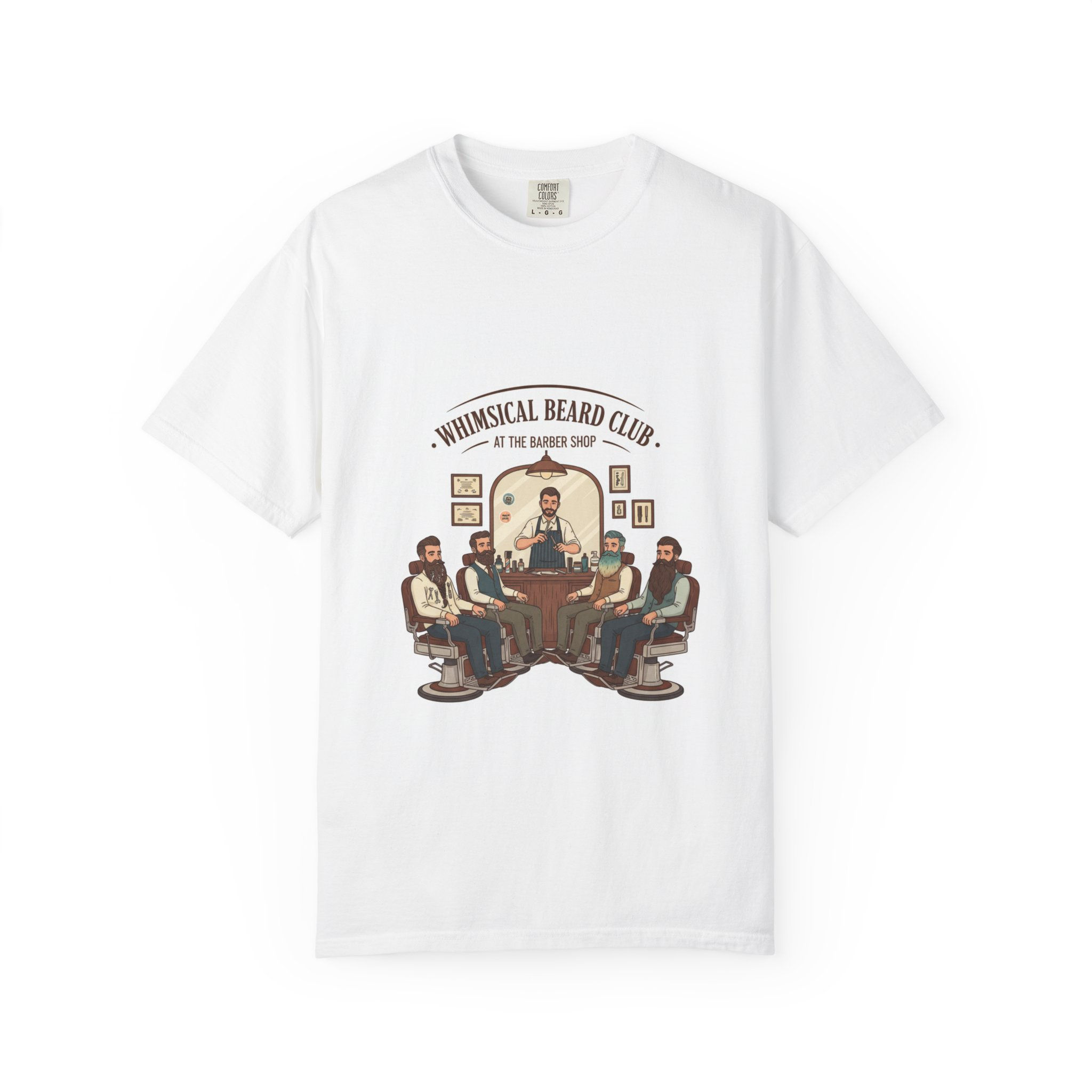 Whimsical Beard Club Tee — Vintage Barber Shop Graphic T-Shirt