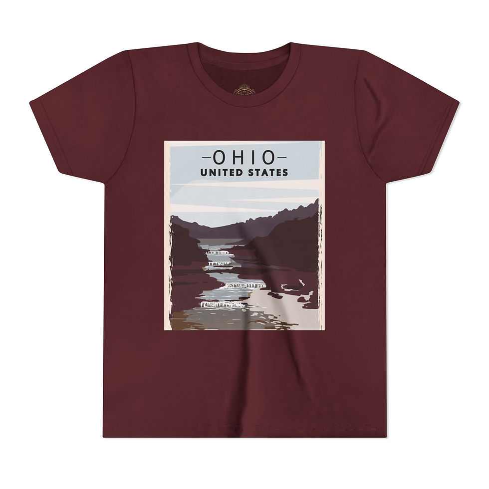 Thumbnail: Boy Ohio Scenic Youth Tee – Vintage River Landscape T‑Shirt