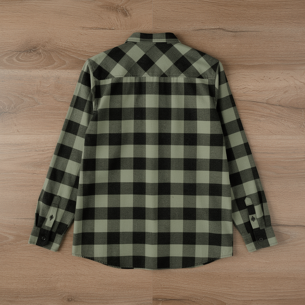 Thumbnail: Olive & Black Buffalo Plaid Flannel Shirt