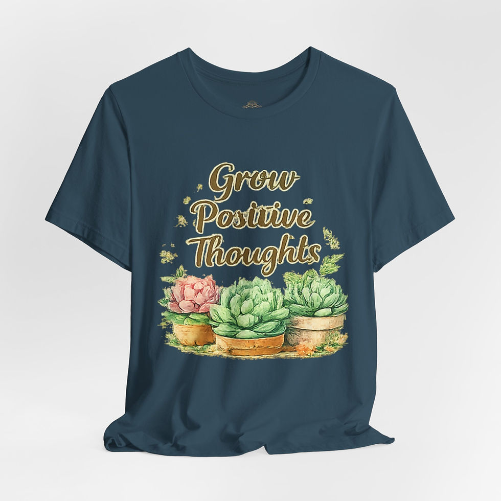 Thumbnail: Grow Positive Thoughts Succulent Tee — Inspirational Plant Lover T-Shirt