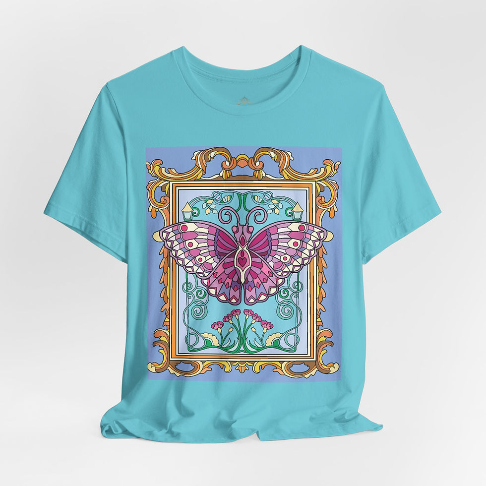 Thumbnail: Butterfly Frame T-Shirt — Vintage Floral Moth Graphic Tee