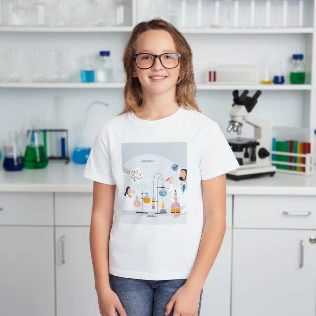 Kids Science Lab T‑Shirt — Cute Chemistry Experiment Tee for Young Scientists
