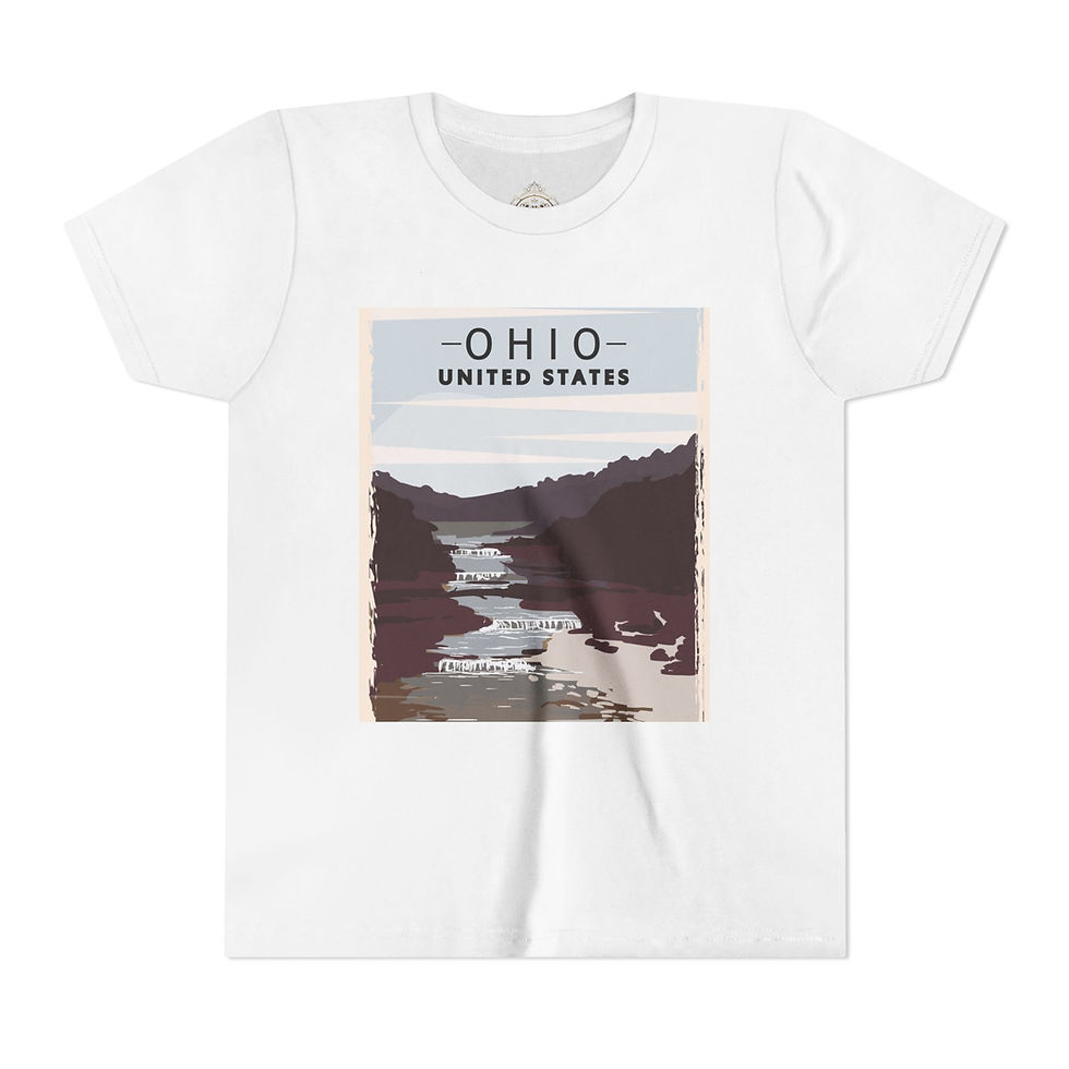 Thumbnail: Boy Ohio Scenic Youth Tee – Vintage River Landscape T‑Shirt