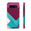Thumbnail: Geometric Layered Tough Phone Case — Teal & Berry Protective Cover