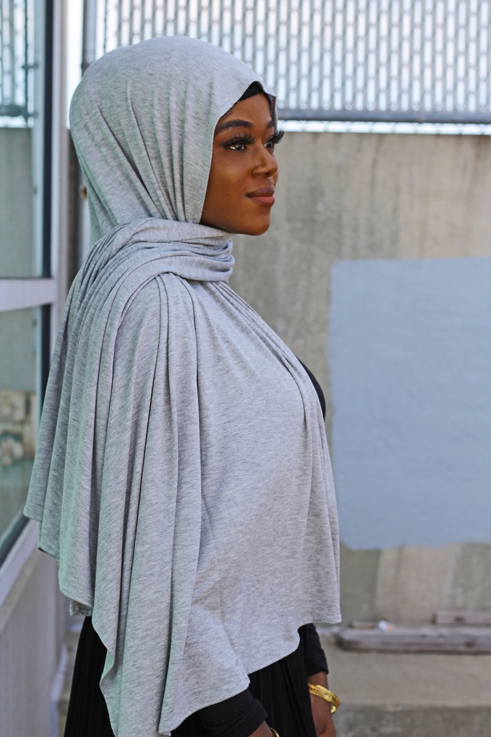 Thumbnail: Gray Hoodie Light Weight Jersey Hijab
