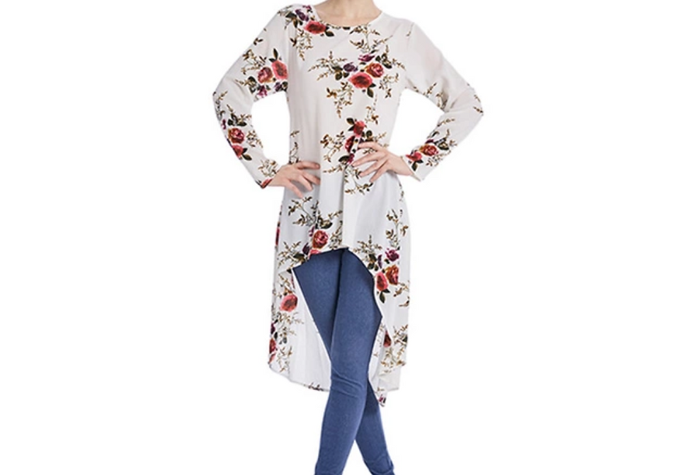 Thumbnail: Cream Florista Hi-low Blouse