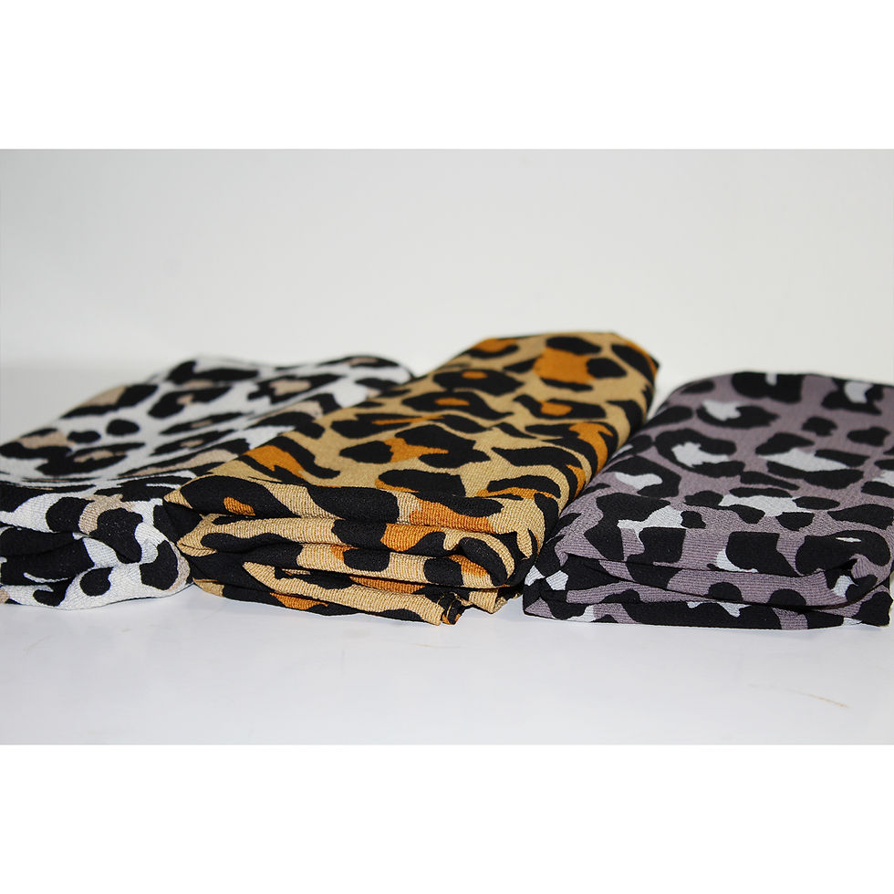 Thumbnail: Cheetah Print Chiffon Hijab Set