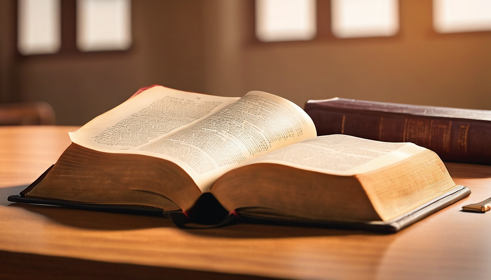 Open Bible on a table