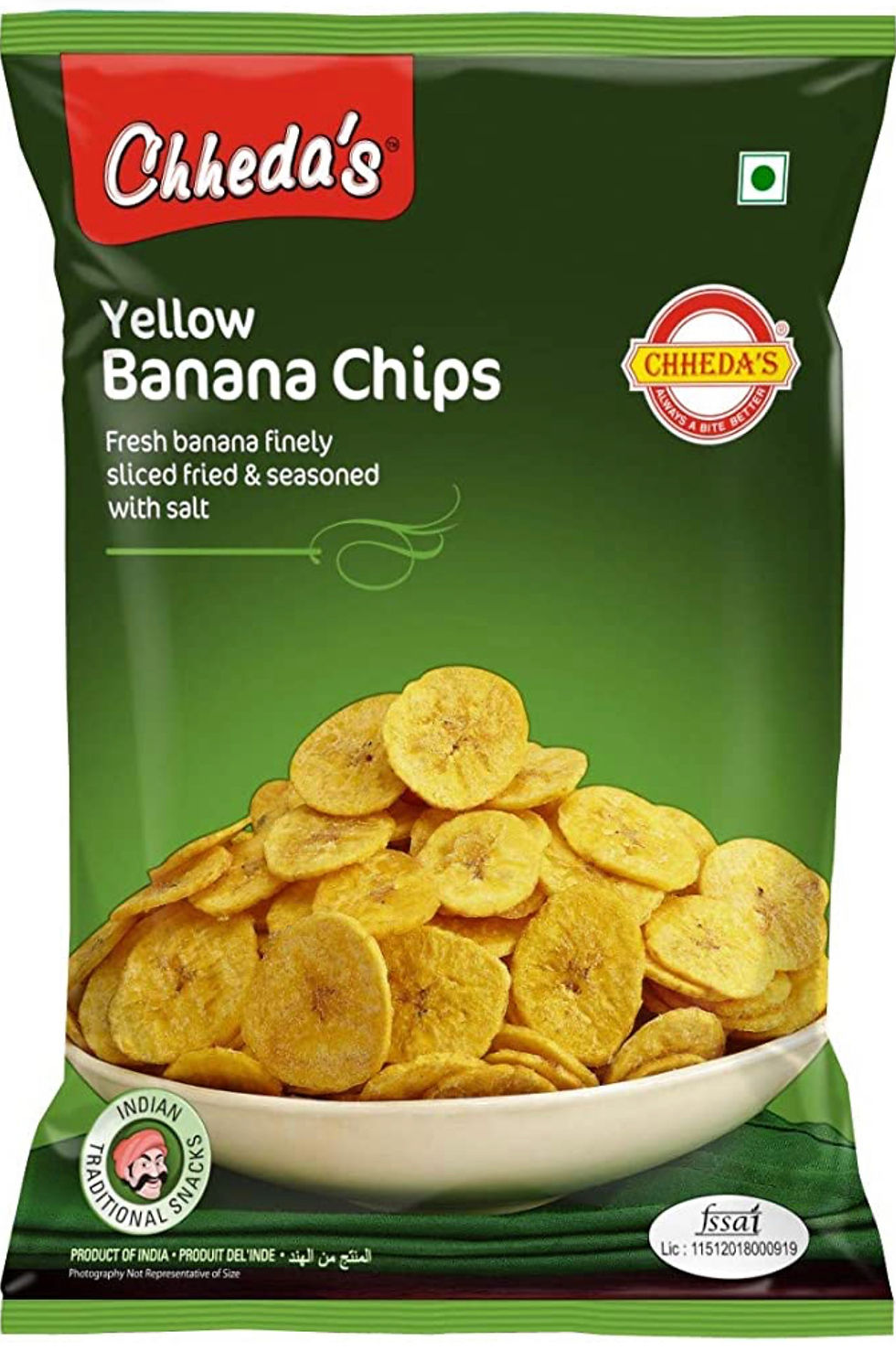 Chheda's - Yellow Banana Chips - Banana Wafers - Crispy Chips - Tasty Yummy Snac