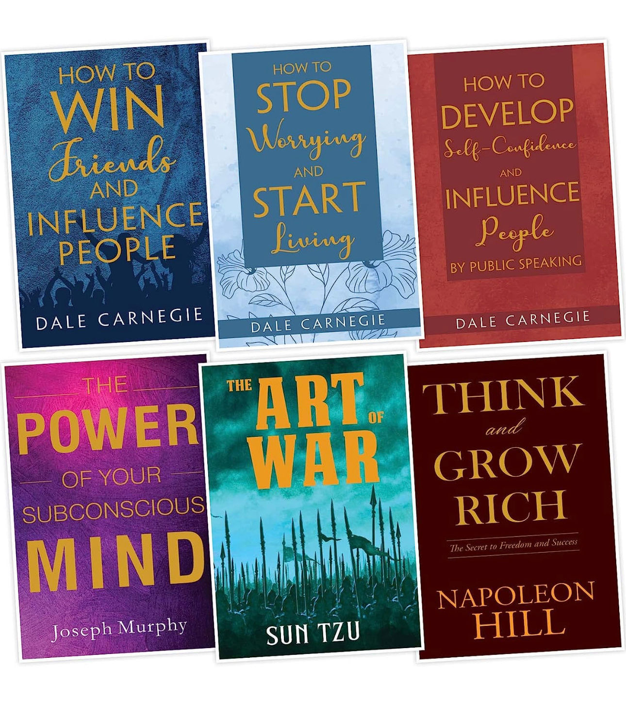 Pack of 6 Self Help Book - How to Self Confidence, Stop Worrying, Win