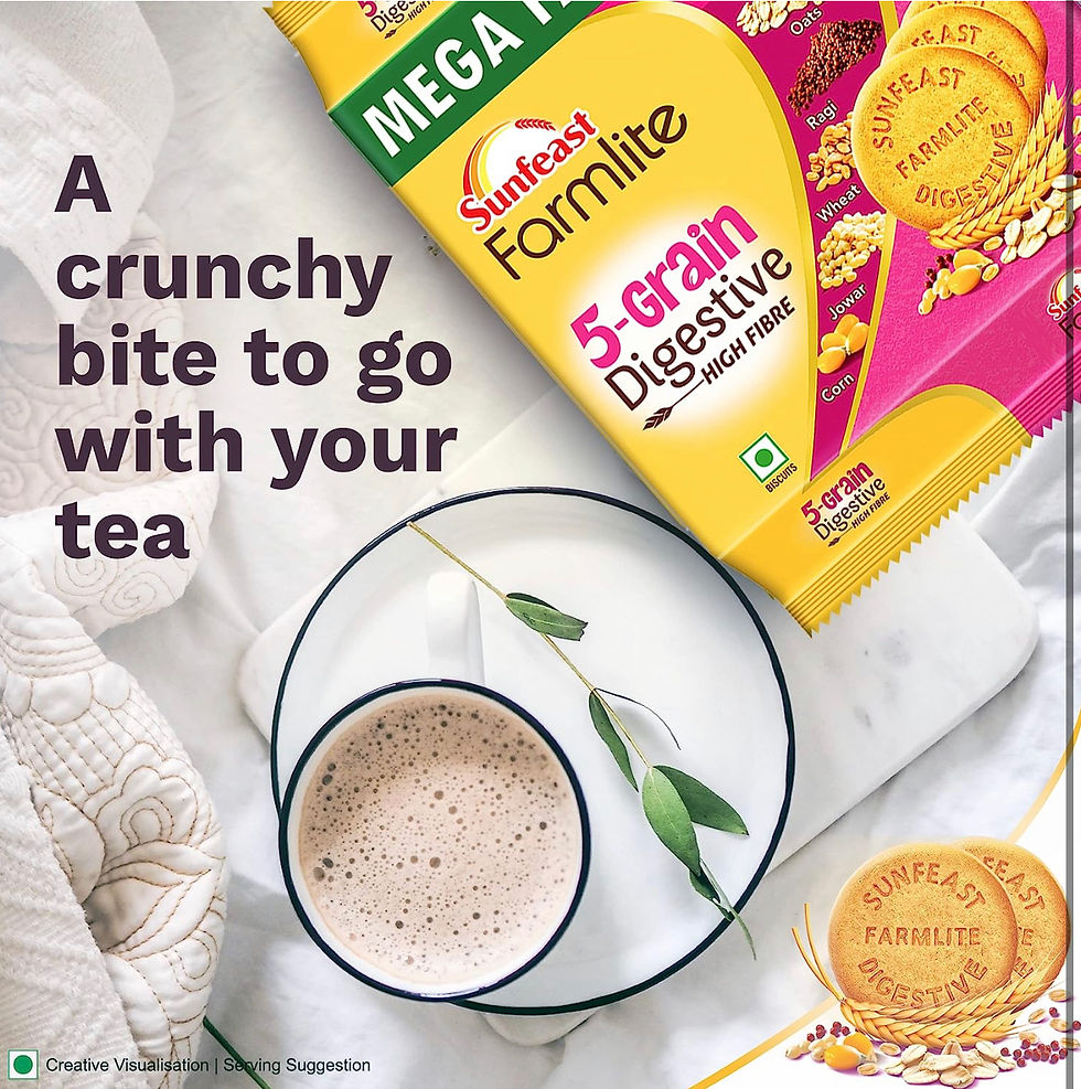 Thumbnail: Sunfeast Farmlite 5 Grain Digestive Biscuit, High Fibre Biscuit, Goodness of 5 G