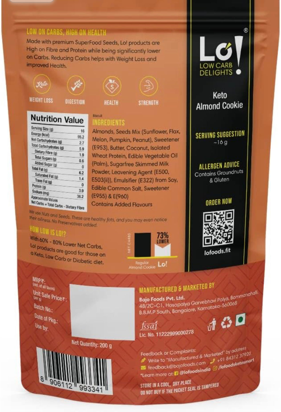 Thumbnail: Almond Keto Cookies (200g) | Stevia Sweetened Sugar Free Keto Cookies | Authenti