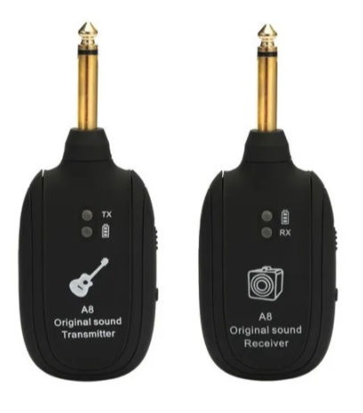 Miniatura: Transmissor Sem Fio De Guitarra Recarregável Receptor Sistema UHF