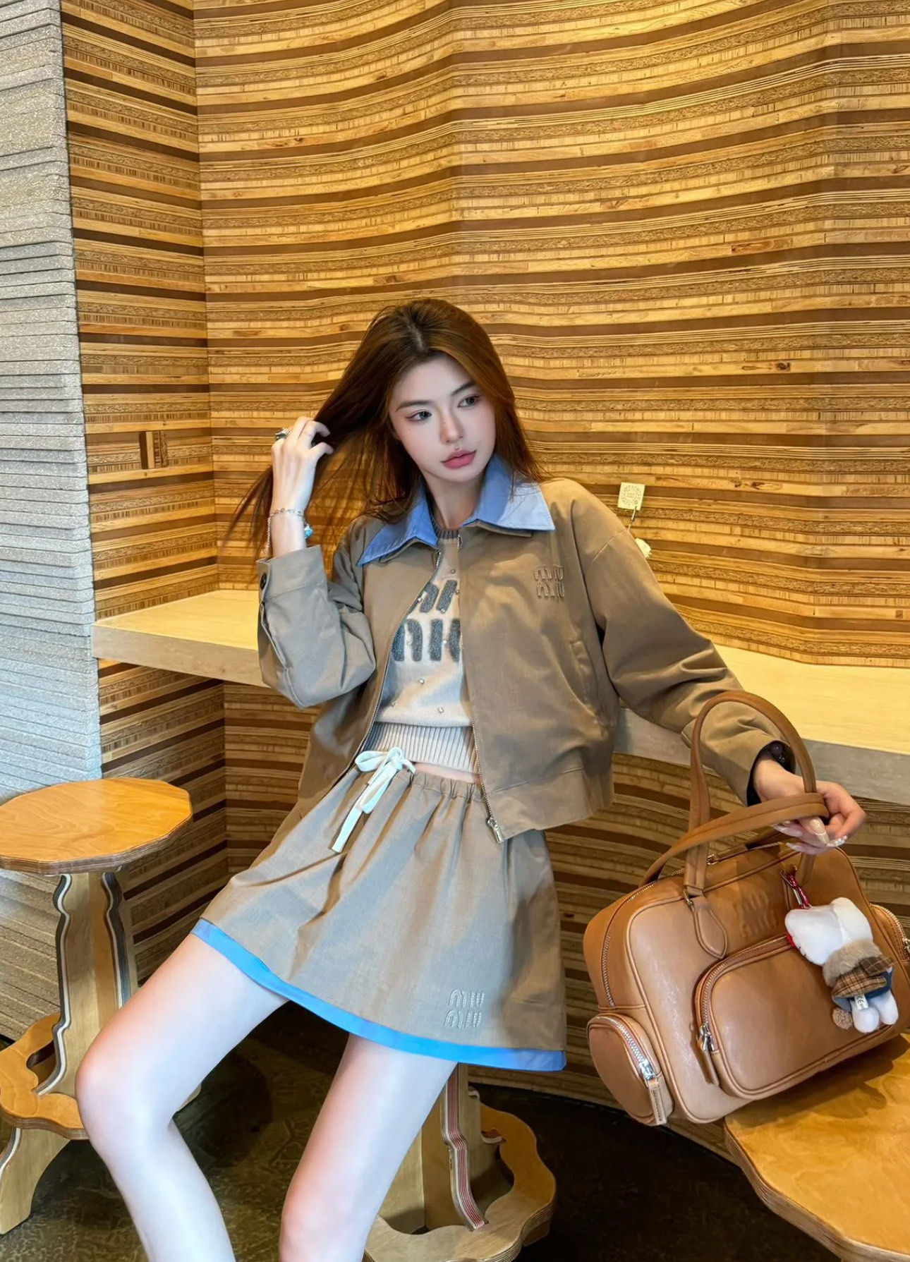 미우미우 여성 자켓 스커트 세트