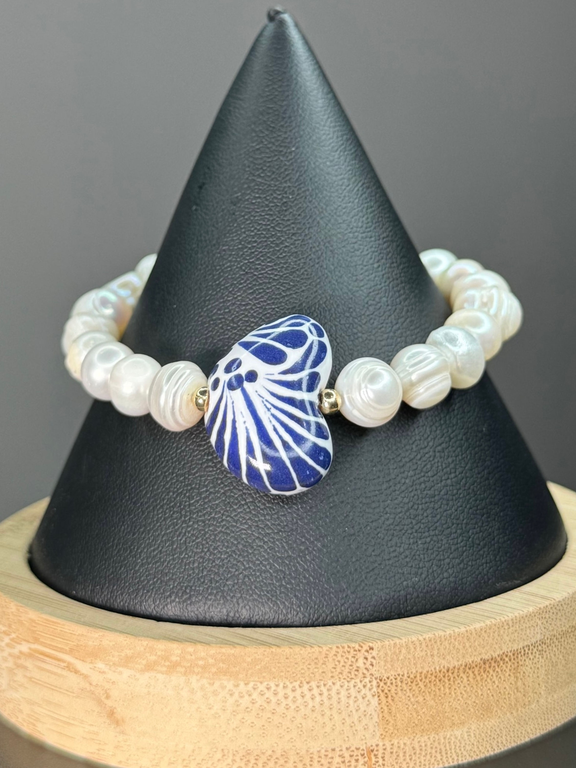 Pearl Talavera Heart Bracelet