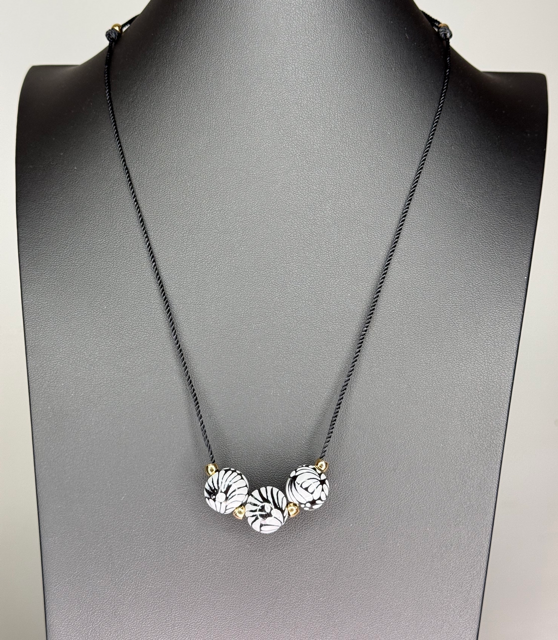 Black Talavera Pull String Necklace