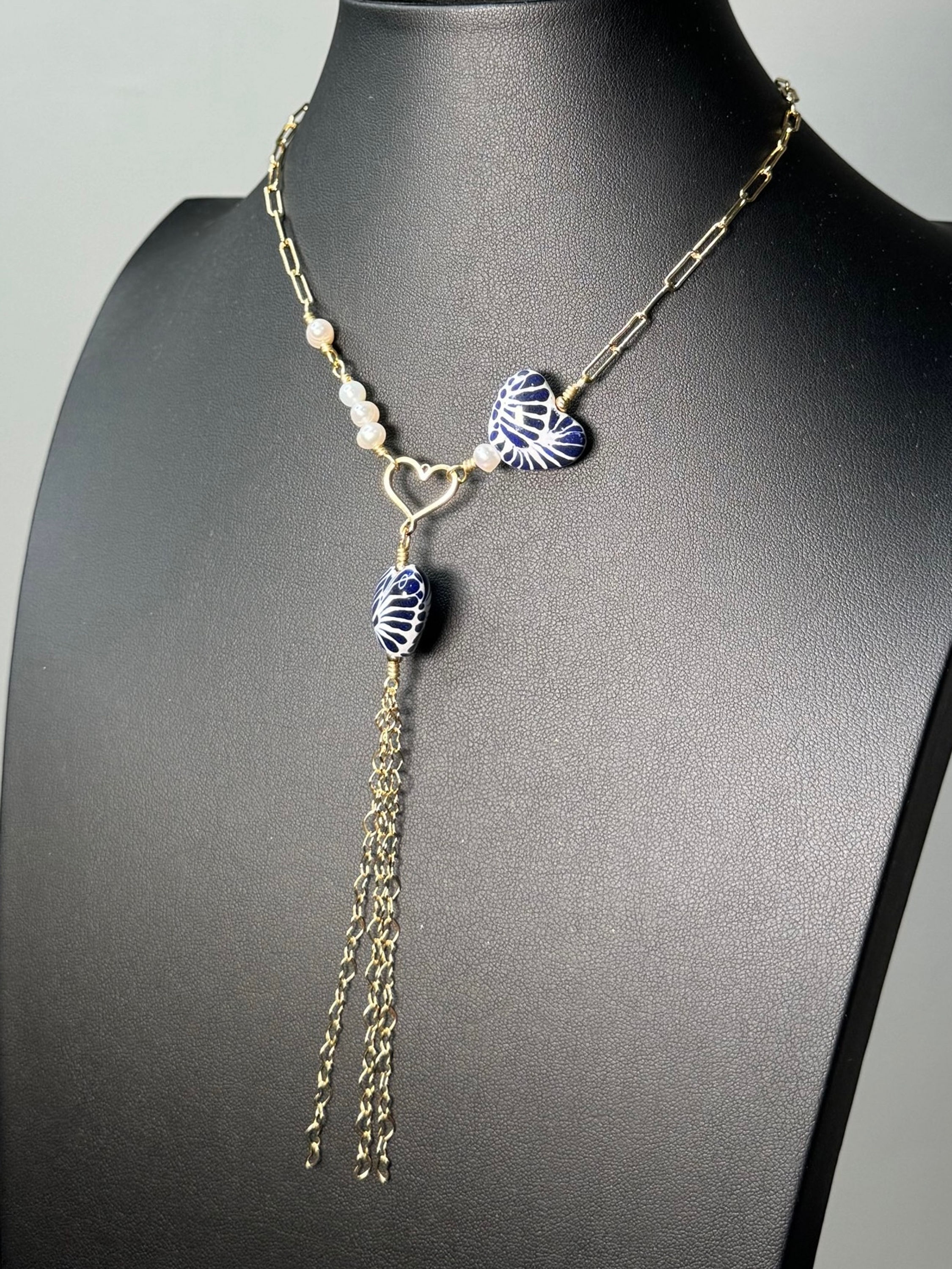 Gold Chain Talavera Heart Necklace