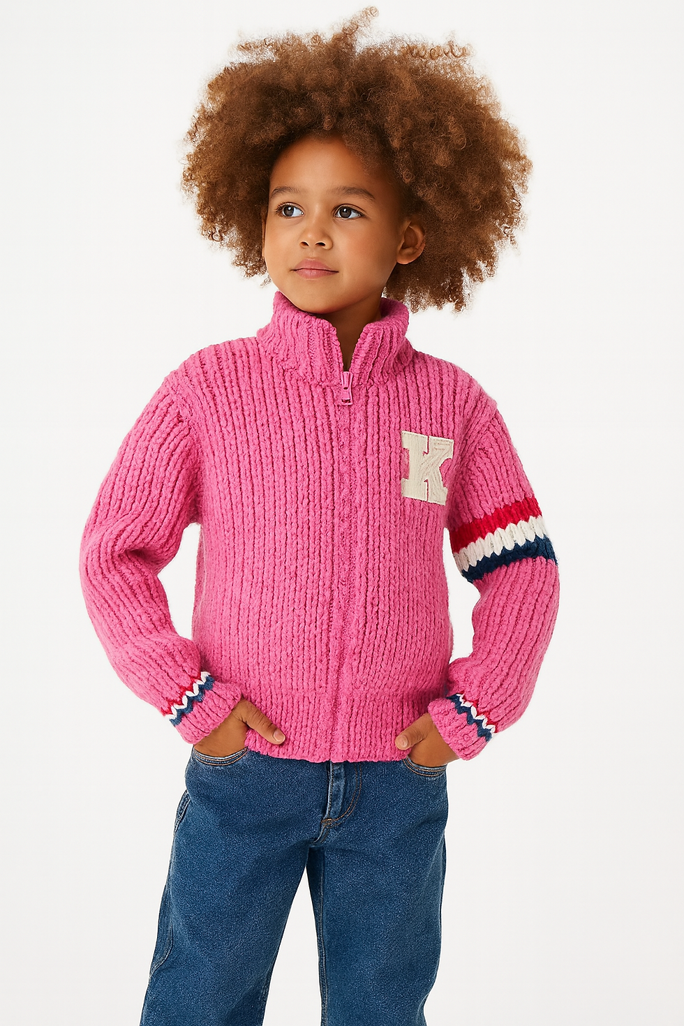 Ishe Personalised Crochet Varsity Jacket | Kids
