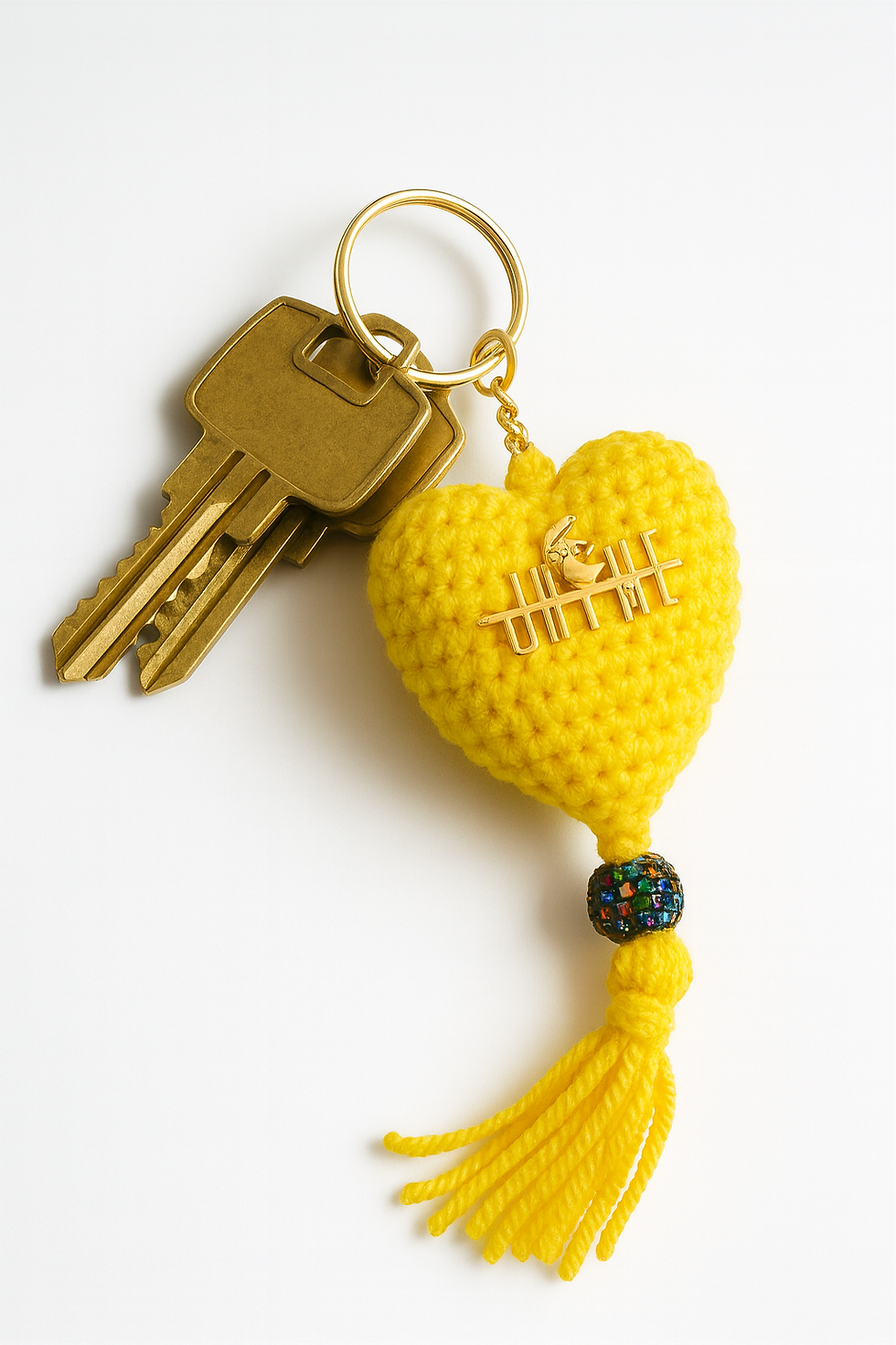 Thumbnail: Heart of Jhimé Crocheted Keychain (Deluxe) (Rose) (Sunshine)