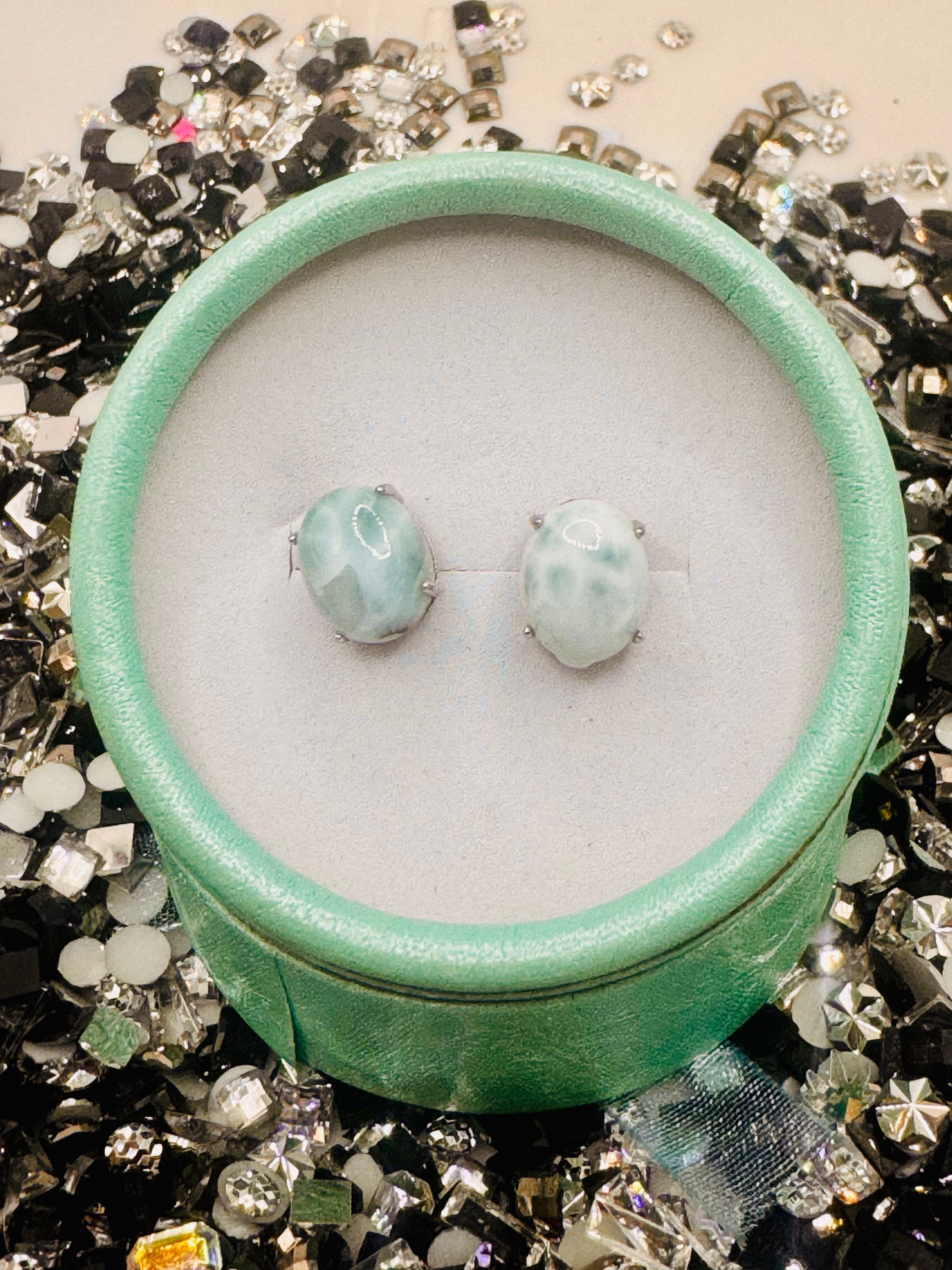 00001932 Larimar stud earrings