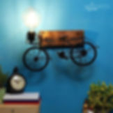 Decorative bicycle-shaped wall lamp with light bulb, clock, and The Qwerty Store
