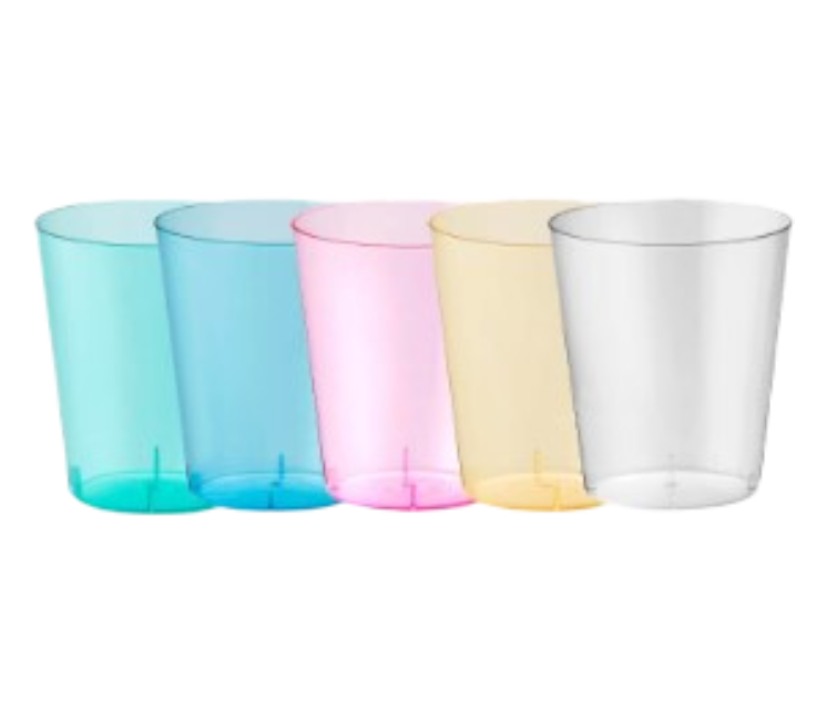 VASO MURANO 1.5 OZ SURTIDO PAQ 25U CJ 80 PAQ REF D6401588