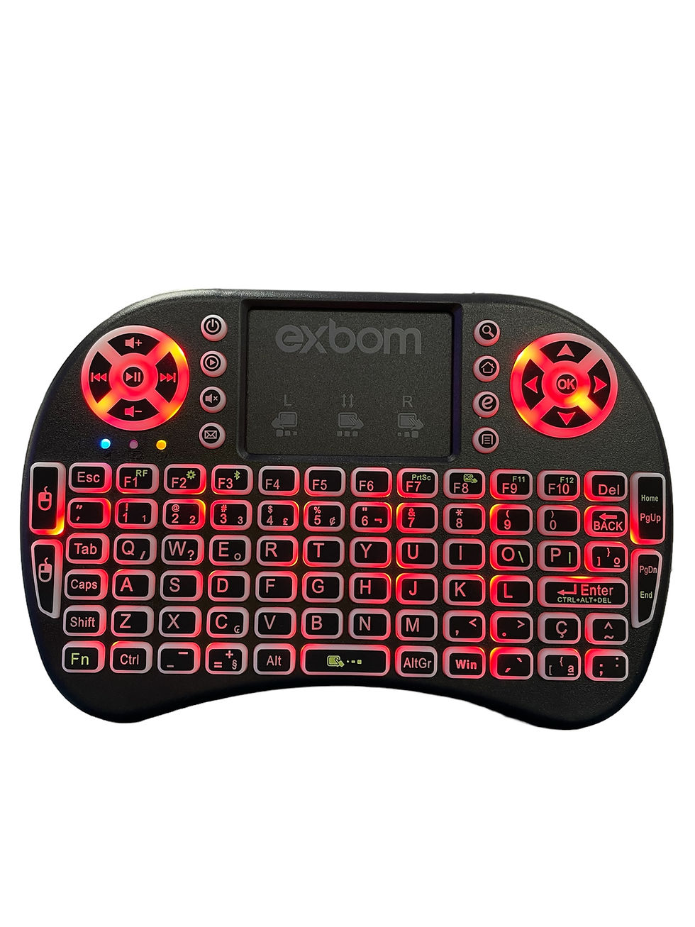 Miniatura: Mini Teclado Wireless Keyboard com Touchpad Com Led Usb Android Console e Tv