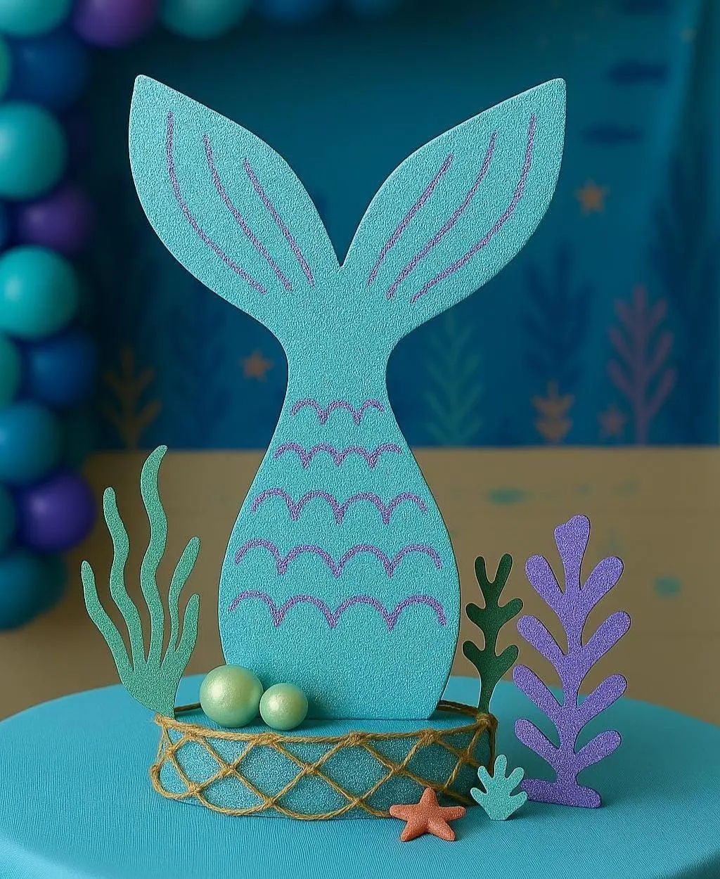 Mermaid Tail Center Piece Decorations| Free Standing Party Decorations