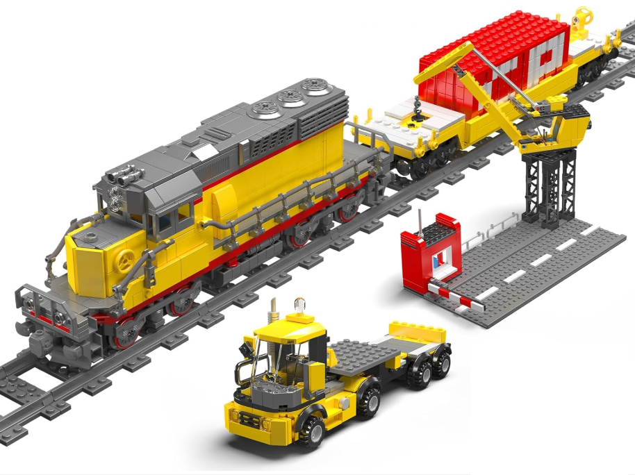 Miniaturbild: Mould King 12027 Containerzug mit Kran Ferngesteuert