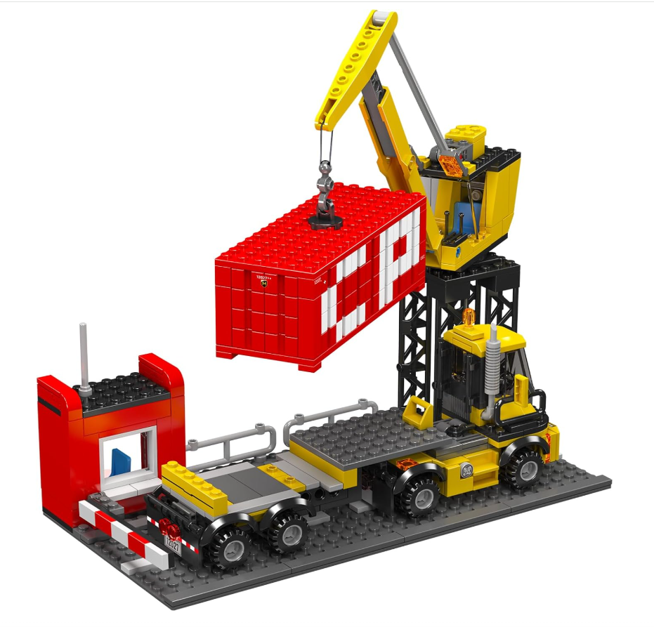 Miniaturbild: Mould King 12027 Containerzug mit Kran Ferngesteuert