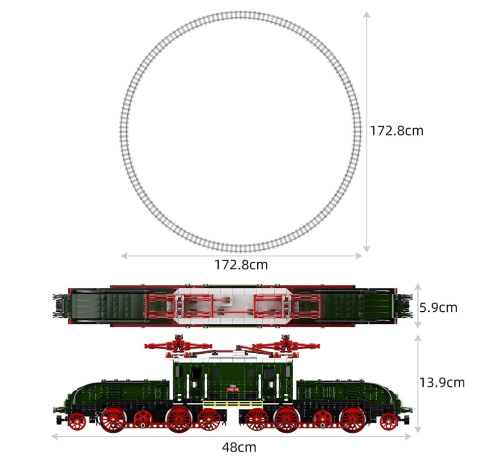 Miniaturbild: Mould King 12023 ÖBB 1189.08 "Krokodil" Lokomotive Ferngesteuert