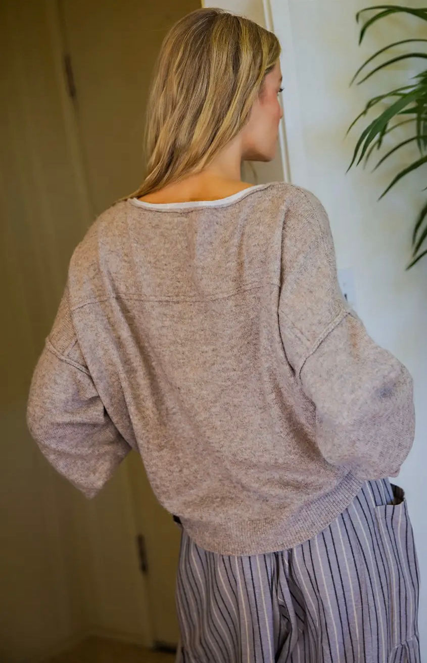 Thumbnail: Lenora Relaxed Boxy Boat Neck Sweater