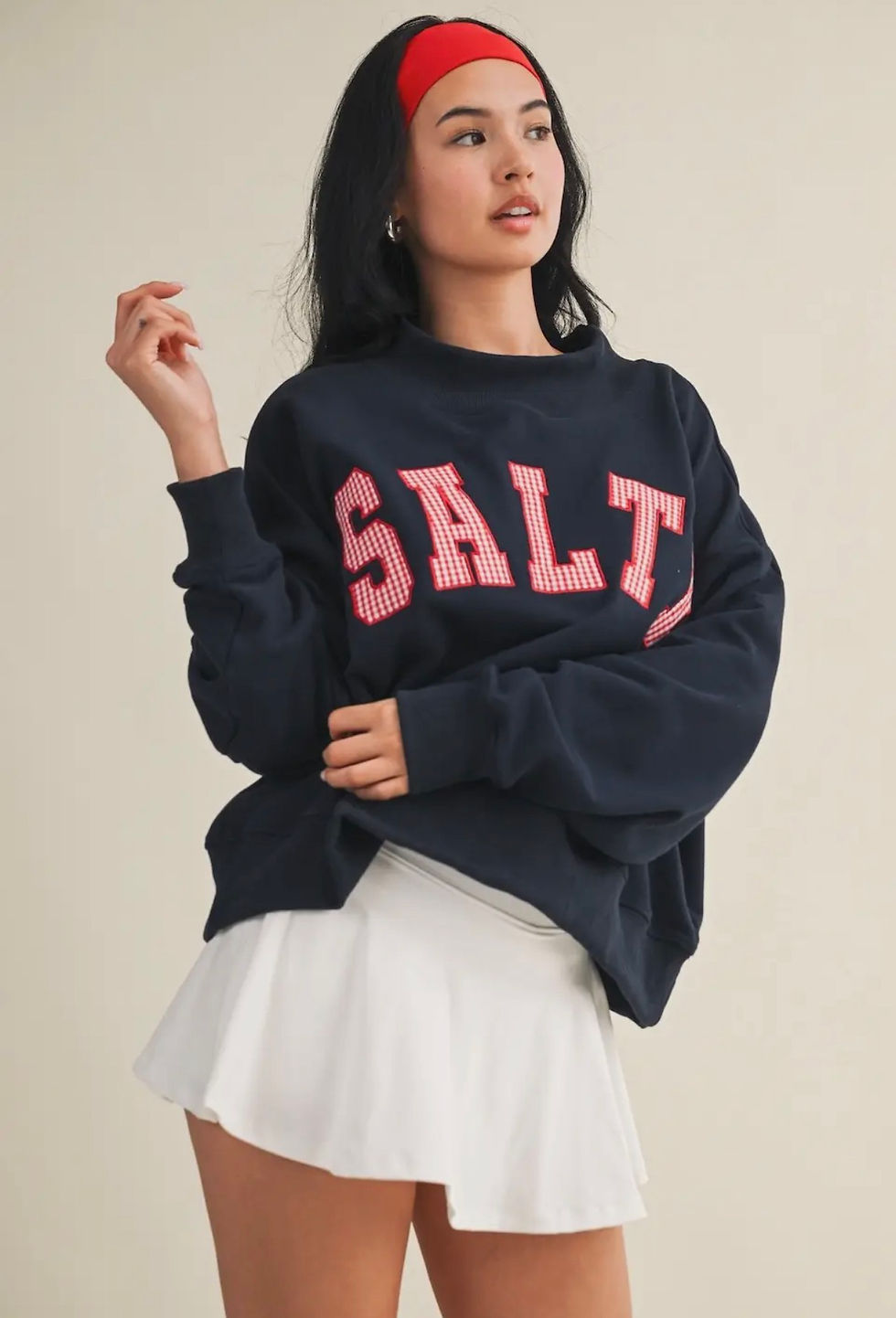 Thumbnail: Salty Oversized Mock Neck Sweatshirt