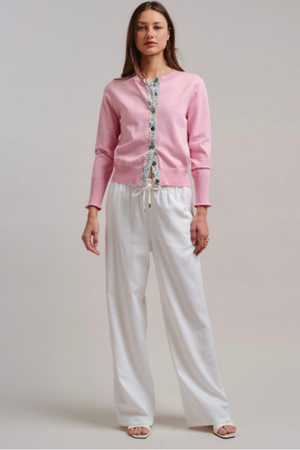 Hartley Sweet Floral Ribbon Trim Cardigan | Mary+Marie Boutique