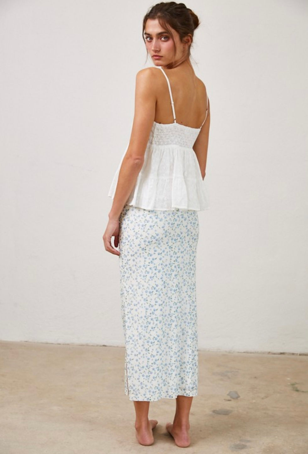 Thumbnail: Renley Lace Trim Peplum Cami Top