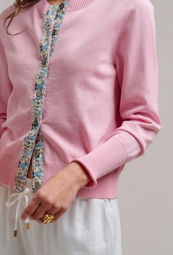 Hartley Sweet Floral Ribbon Trim Cardigan | Mary+Marie Boutique