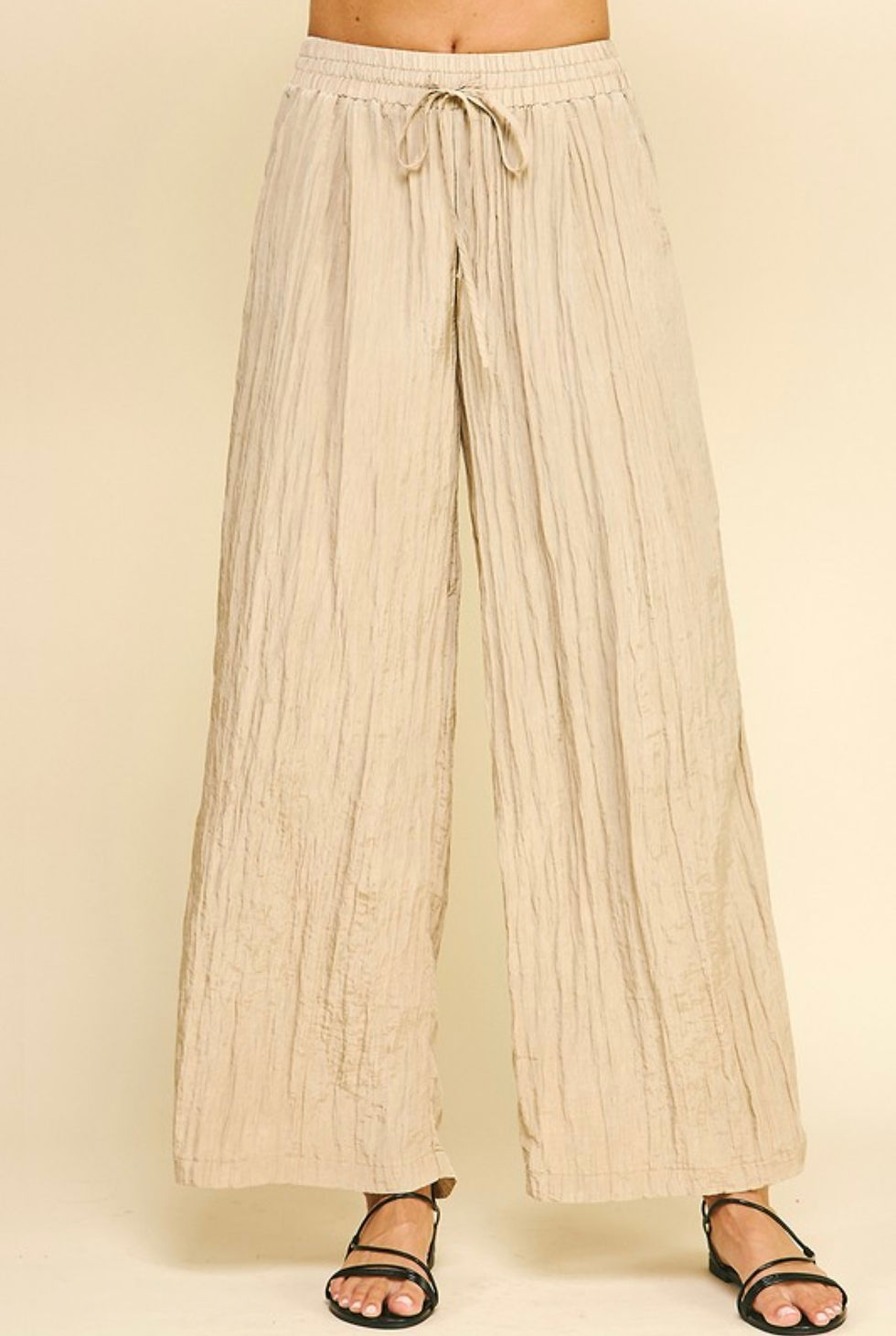 Thumbnail: Ivie Textured Wide Leg Woven Pants