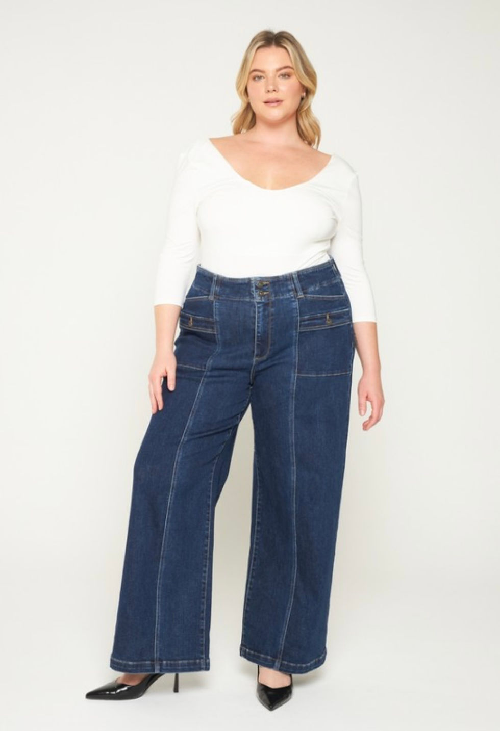 Thumbnail: Mica Denim Watson Plus High Rise Wide Leg Denim