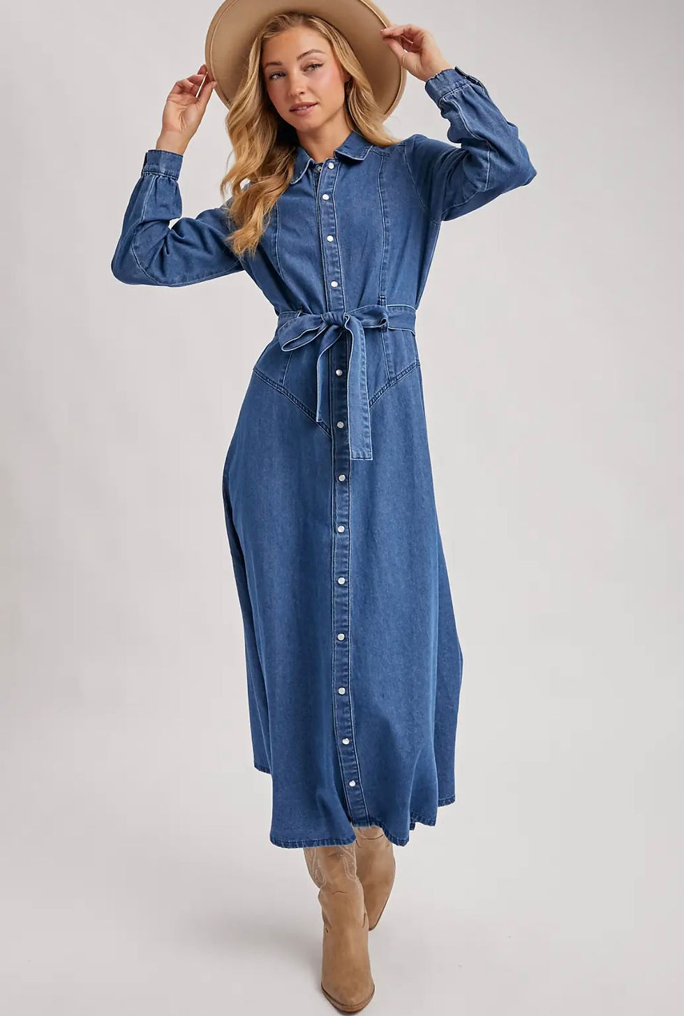 Thumbnail: London Denim Button Down Maxi Dress