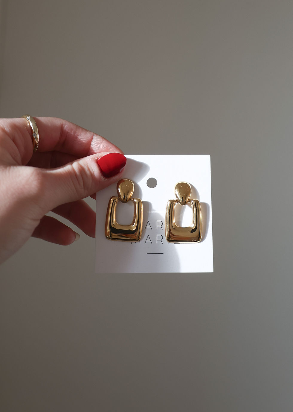 Thumbnail: Stainless Steel Oblong Oval Earrings