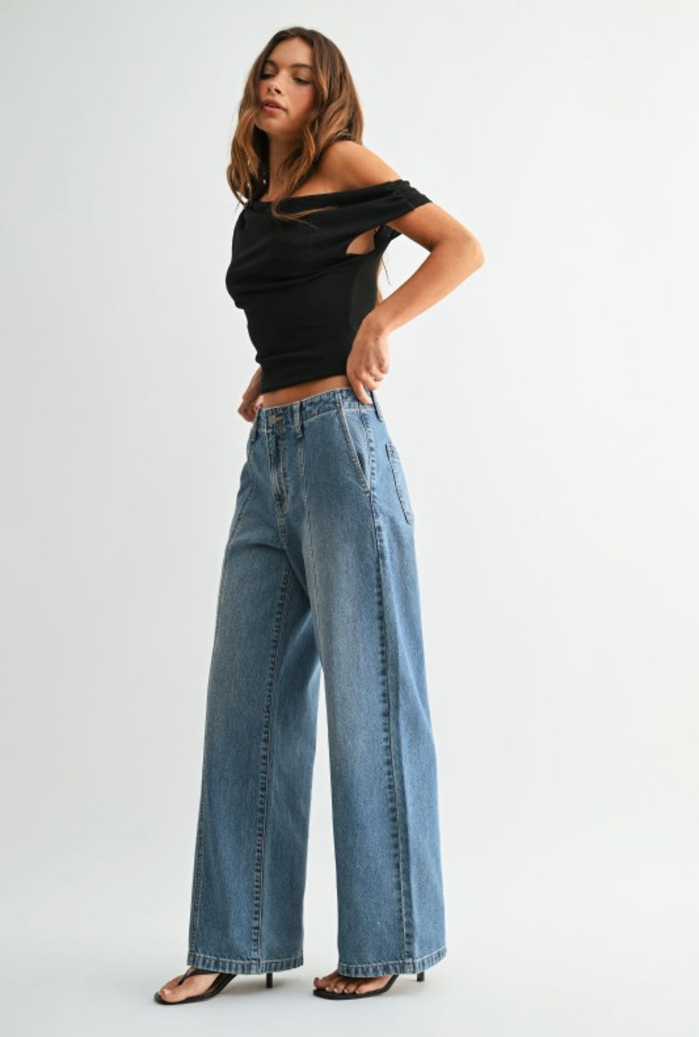 Thumbnail: JBD The Atlantic Seamed Trouser Wide Leg Jean