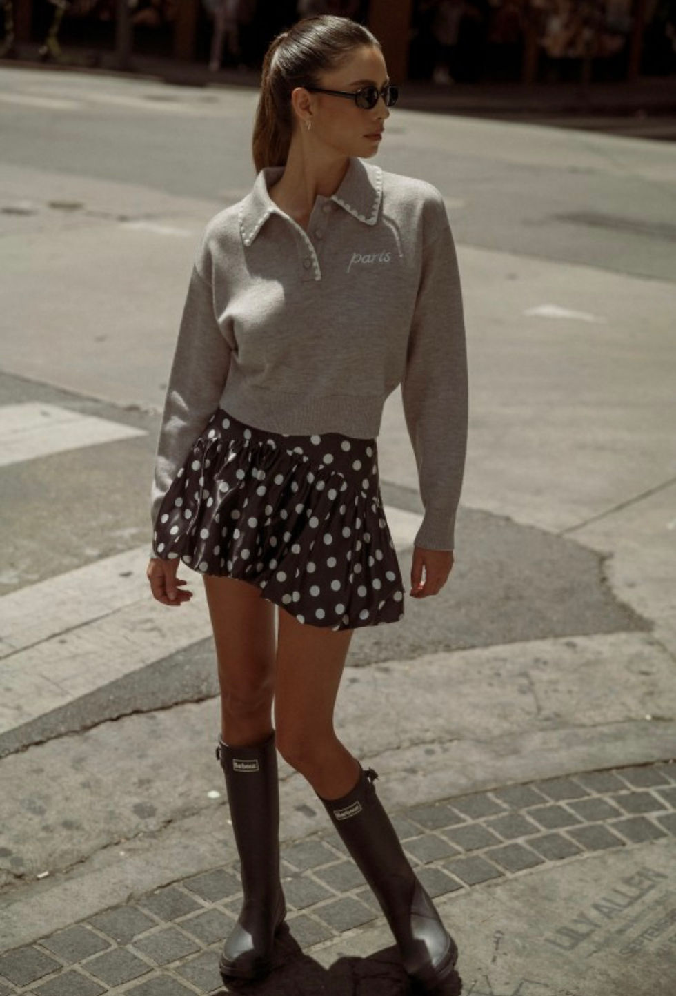 Thumbnail: Delphine Paris Cropped Polo Sweater