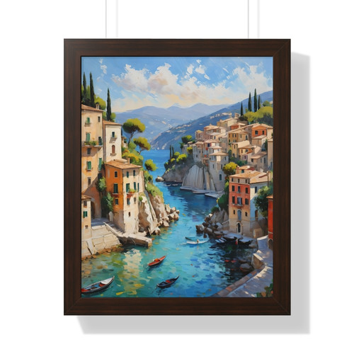 Italy landscape from above - Framed Vertical Print | ViRei Studio