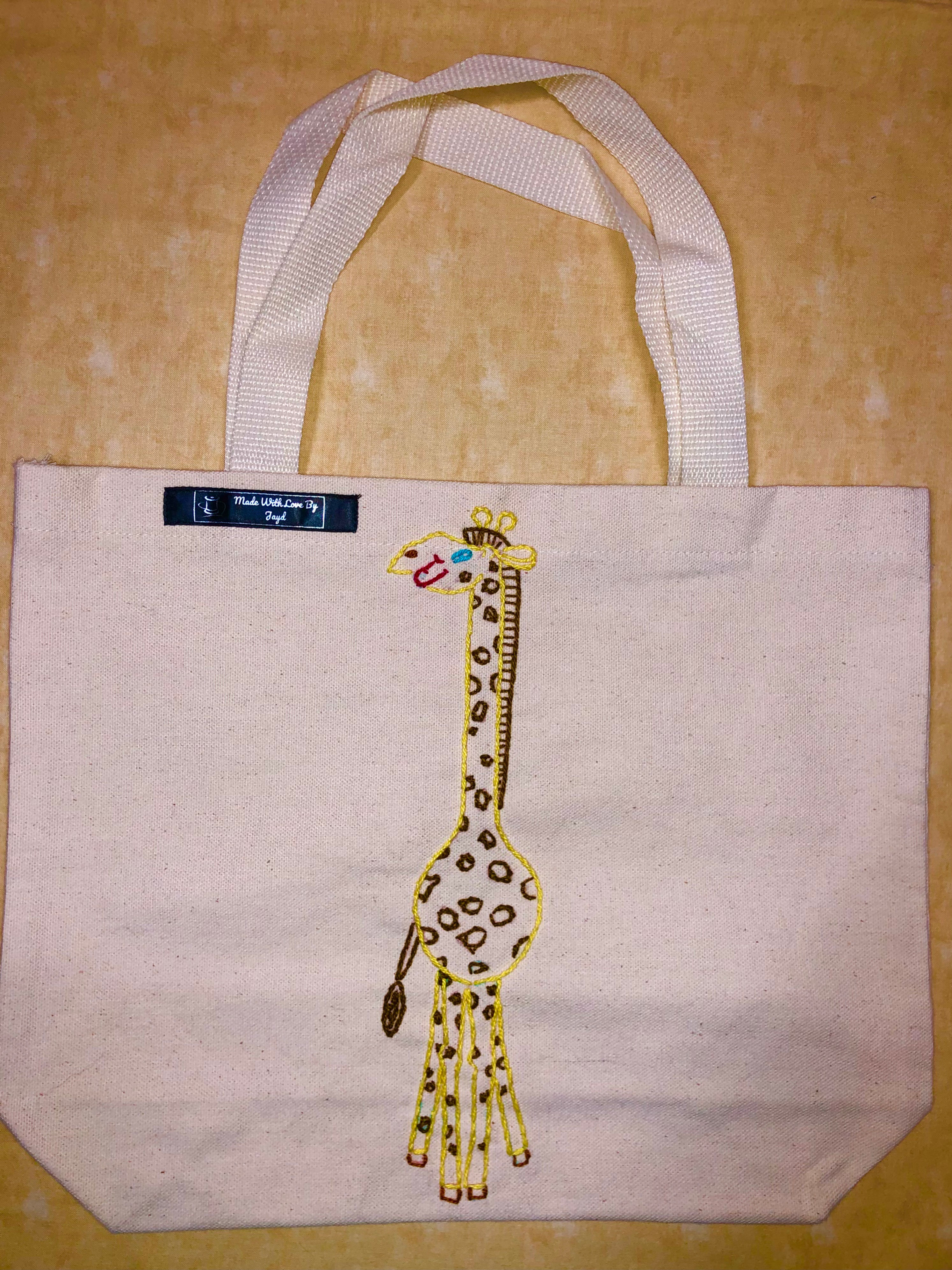 Baby Giraffe Reusable Canvas Bag