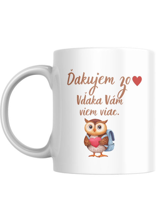 BloomPress - Hrnček Učiteľovi - vďaka vám viem viac