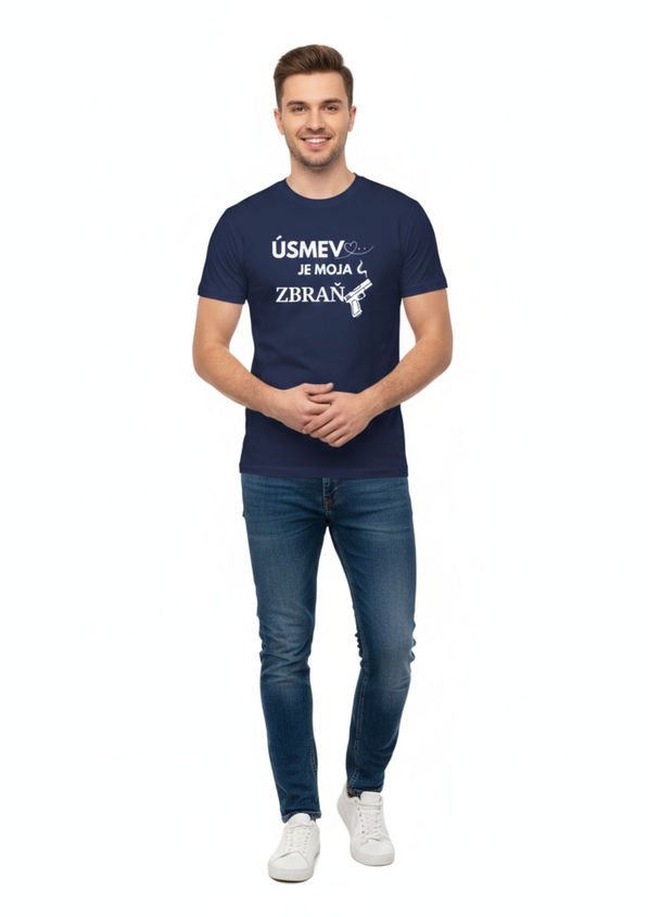Bloompress - Pánske/Unisex tričko - Úsmev je moja zbraň