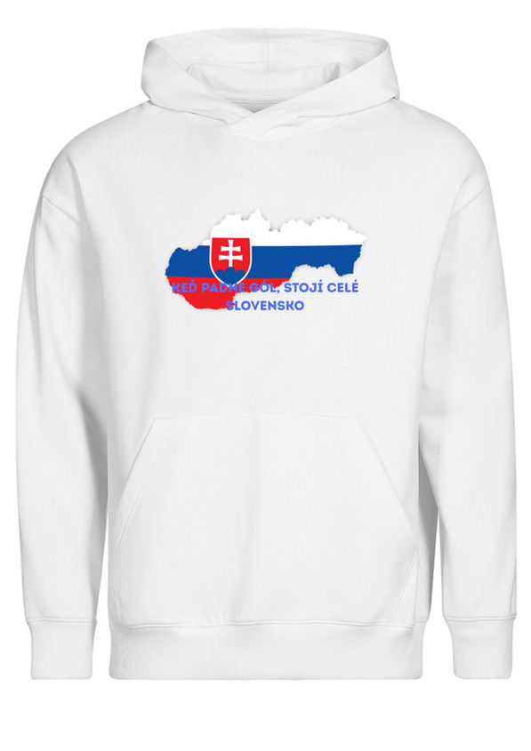 BloomPress - Mikina Chill unisex Slovensko - keď padne gól, stojí celé Slovensko