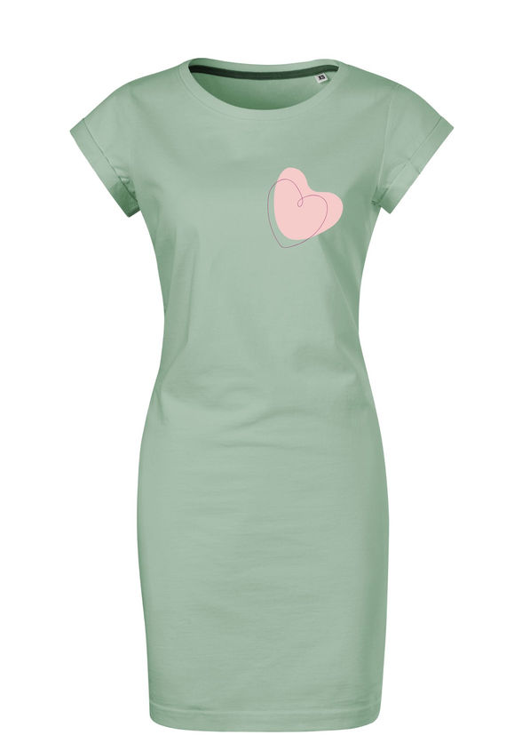 BloomPress - Dámske bavlnené šaty Srdce okamihu - zastav sa a cíť ten moment