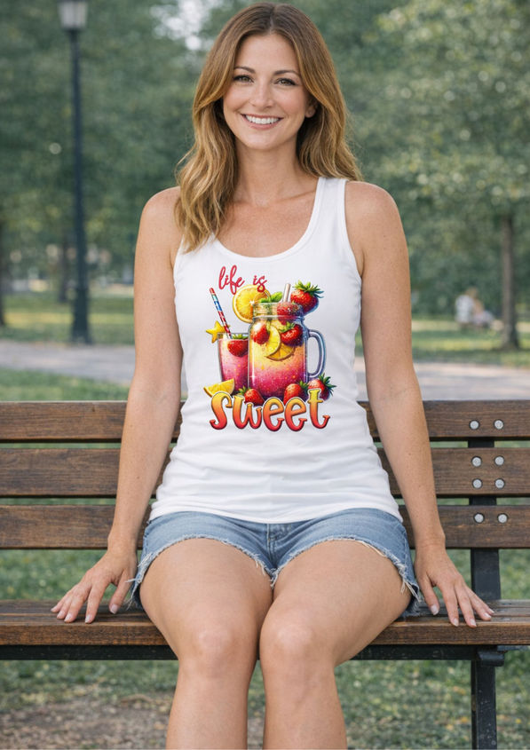 BloomPress - Dámske tielko Life is sweet - stačí si to pripomenúť